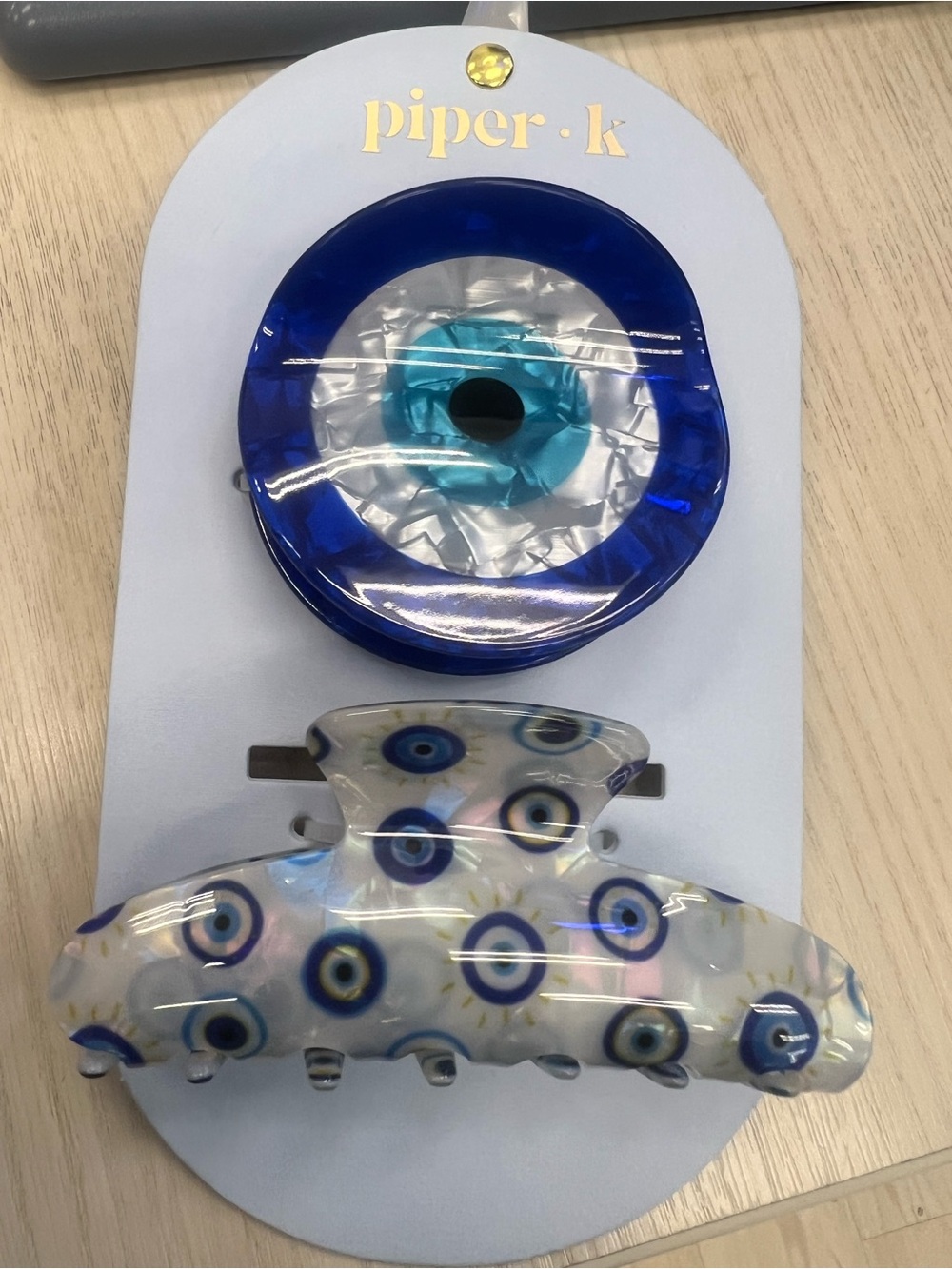Piper K evil eye hair clip set